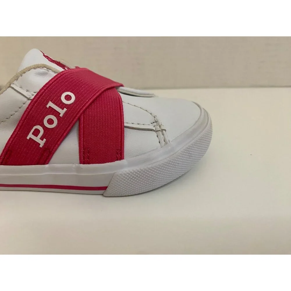 Polo Ralph Lauren Sneakers‎ Toddler 6 Pink/White Easten II EZ Slip-On Shoes